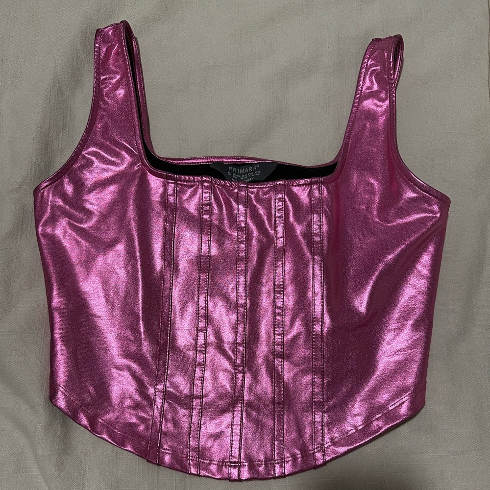Primark Metallic Pink Corset Top